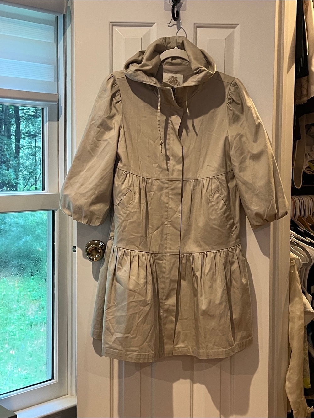 BB Dakota Cream Hooded Tiered Girls Dress